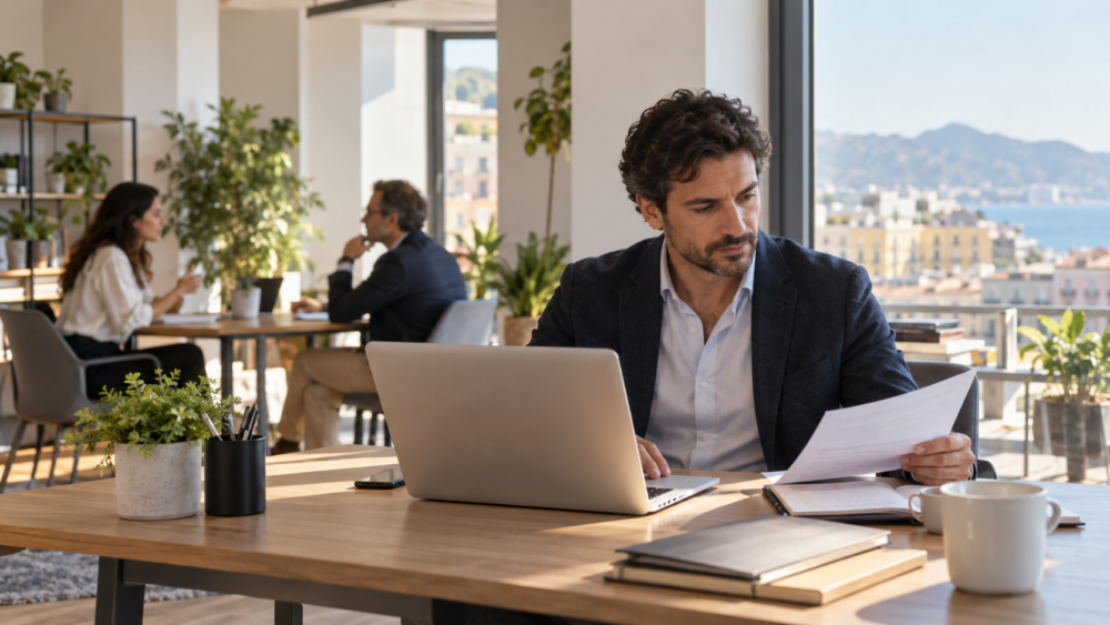 Coworking per consulenti a Salerno con professionista al lavoro