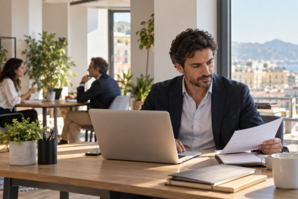 Coworking per consulenti a Salerno con professionista al lavoro